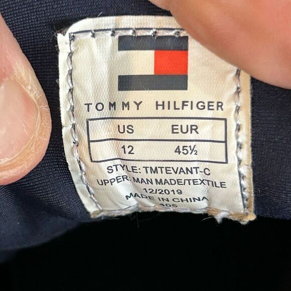 Tommy Hilfiger Tevant navy blue white mens sneaker‎ size 12 - Picture 10 of 11